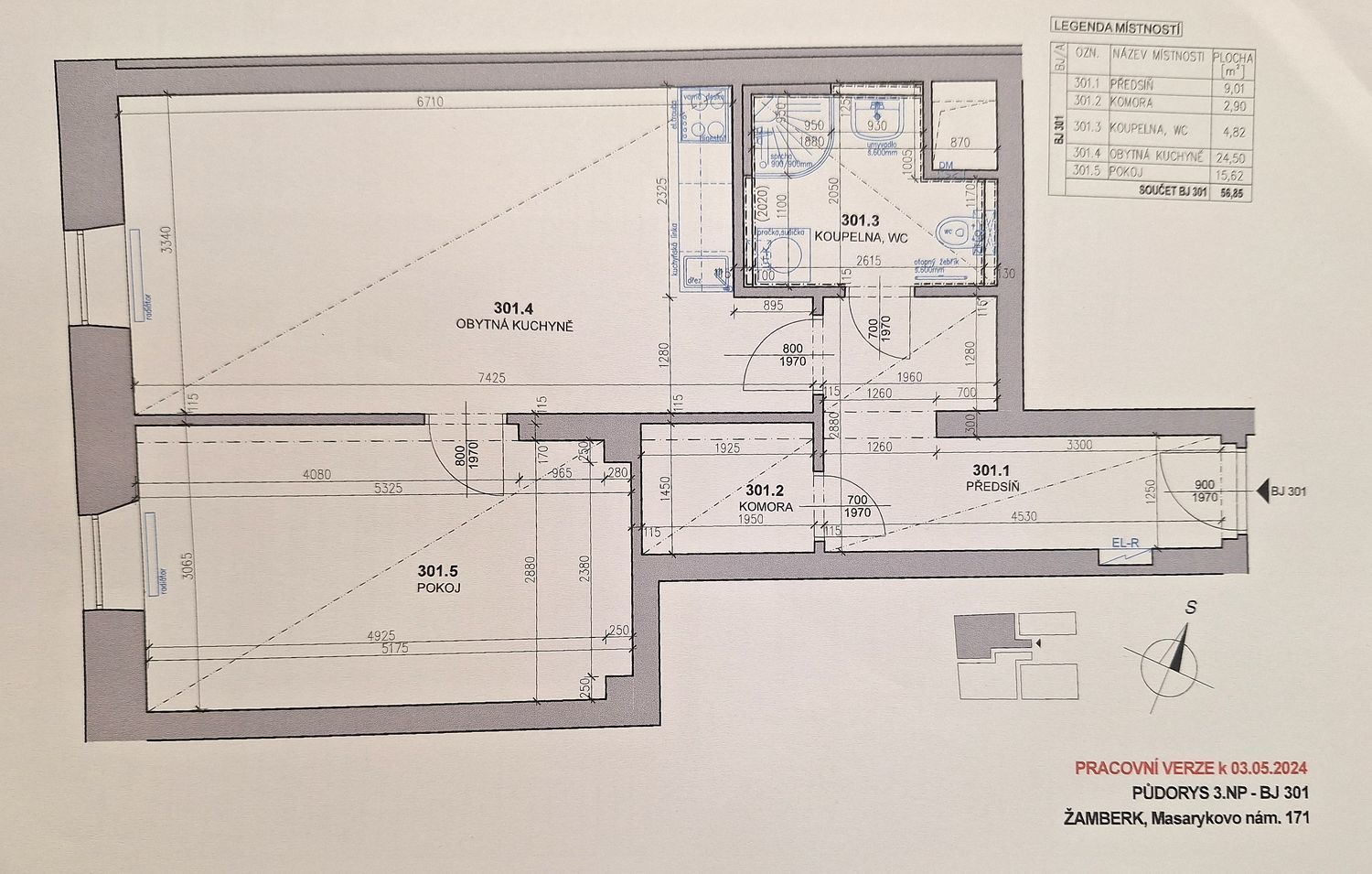 Pronájem bytu 2+kk v Žamberku - Masarykovo náměstí. - obrázek č.5